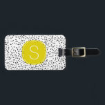 Citron Monogram Black and White Dalmatian Spots Luggage Tag<br><div class="desc">This modern pattern of Dalmatian like spots is on trend and a very cool way to add animal print to your life,  personalize this luggage tag with a monogram and custom address text. ©2014 all rights reserved.</div>