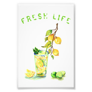Citron Photo Imprimer Jus Cool Boire Lemonade Part