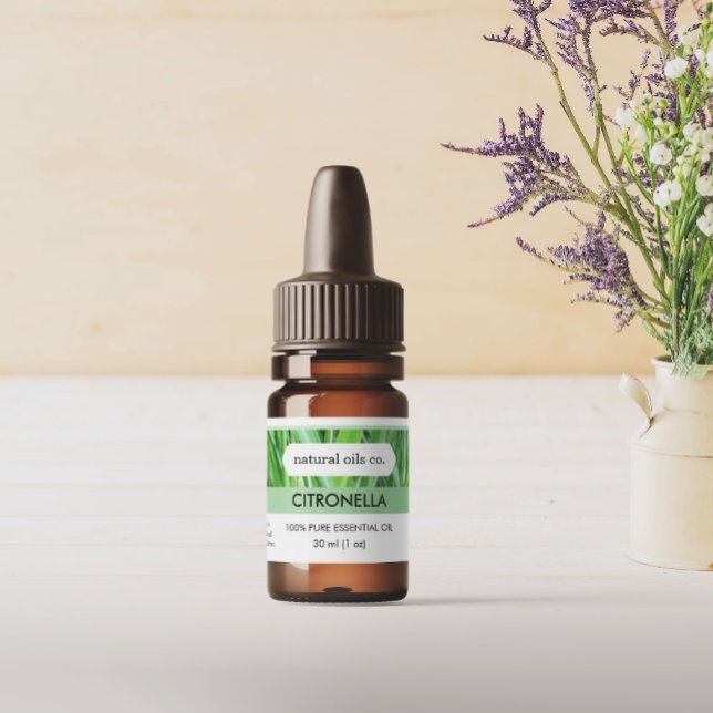 Citronella Huiles Essentielles Étiquette de boutei (Créateur téléchargé)