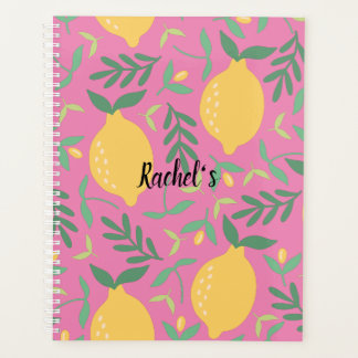 Citronnier motif jaune rose giron été
