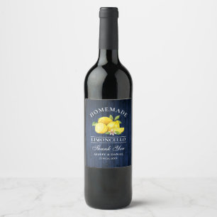 Citrons Blue Wood Limoncello Merci Étiquettes bout