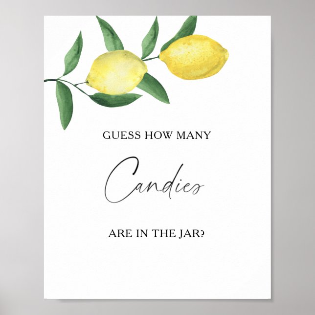 Citrons - devinez combien de bonbons Poster (Devant)
