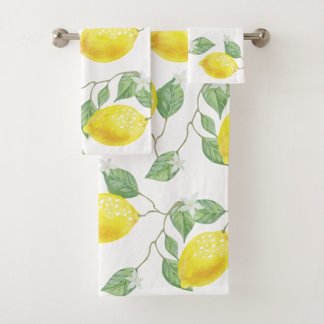 Citrons et fleurs rustiques d'aquarelle de pays (En situation)