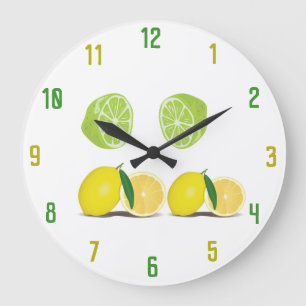 Citrons et horloge murale de chaux