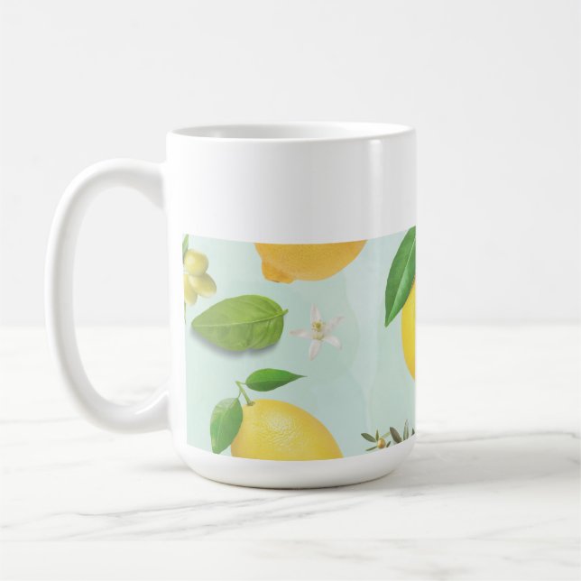 Citrons et olives méditerranéens Cuisine Café Mug (Gauche)