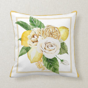 Citrons et roses coussins