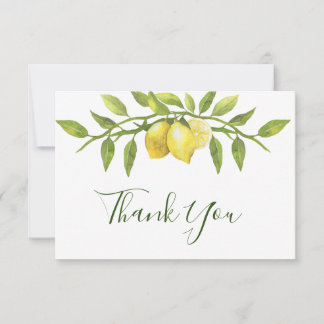 Citrons et verdure Carte de remerciements aquarell