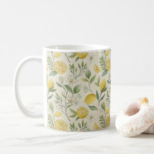 Citrons & Fleurs Motif de café Mug