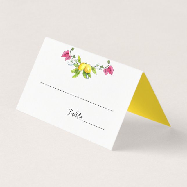 Citrons méditerranéens pliés mariage Cartes de pla (Front)