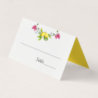 Citrons méditerranéens pliés mariage Cartes de pla