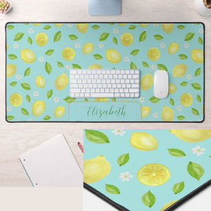 Citrons Mignons Tapis de Bureau Grand Teal Aquarel