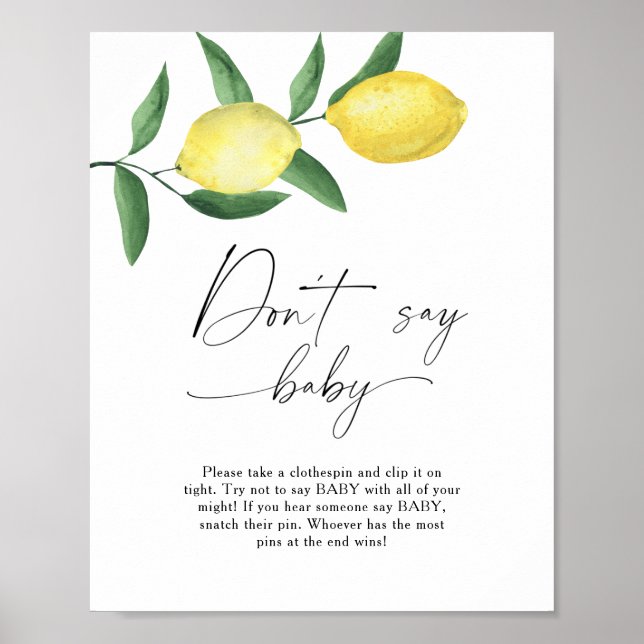 Citrons - Ne pas dire Poster bébé (Devant)