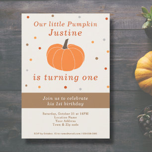 Citrouille 1er anniversaire Invitation