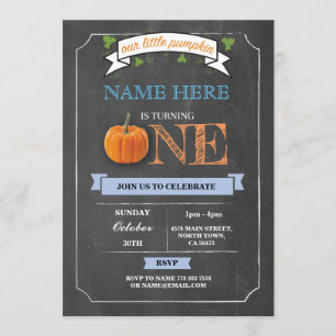 Citrouille 1er Premier anniversaire Invitation de 