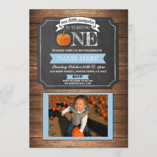 Citrouille 1er Premier anniversaire Invitation pho