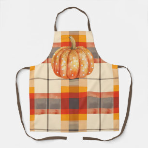 Citrouille à points Polka sur tablier d'automne pl