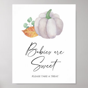 Citrouille aquarelle - bébés sont doux affiche