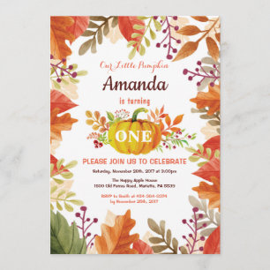 Citrouille Automne Anniversaire Invitation