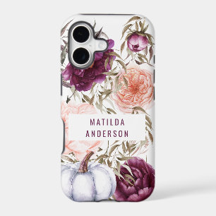 citrouille automne aquarelle floral violet mignon