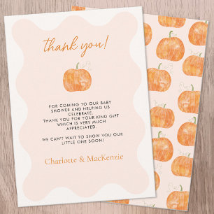 Citrouille Automne Baby shower Carte de remercieme