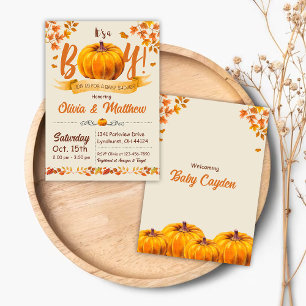 Citrouille Automne Baby shower Invitation C'est un