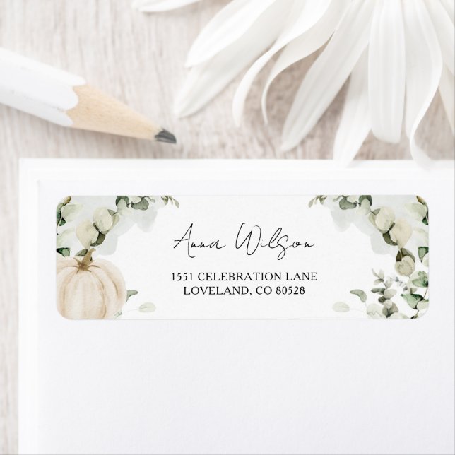 Citrouille Automne Eucalyptus Mariage Adresse de r (En situation)
