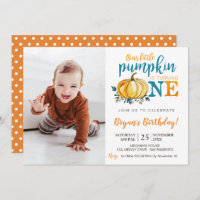 Citrouille Automne Premier anniversaire Invitation