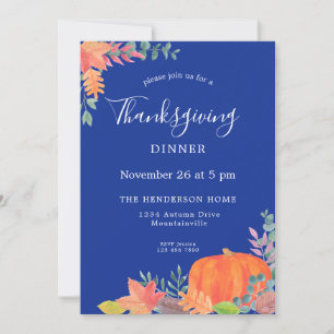 Citrouille Automne quitte Thanksgiving Invitation