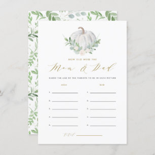 Citrouille blanc Quel âge la carte mère et papa