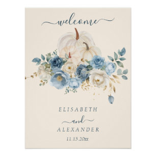 Citrouille bleu marine FallinLove Mariage Poster b