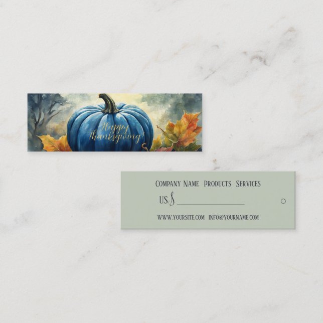 Citrouille bleu - Prix, Carte de visite (Devant / Derrière)