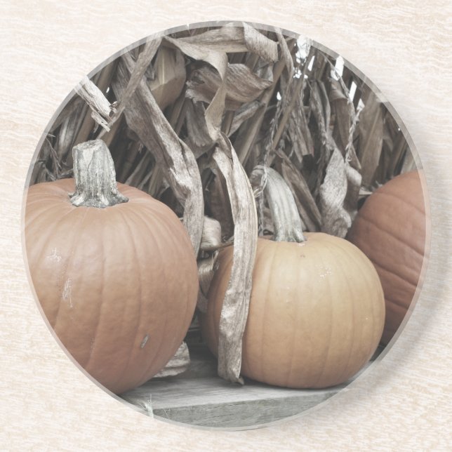 Citrouille  Cornstalks Dessous de verre naturel (Devant)