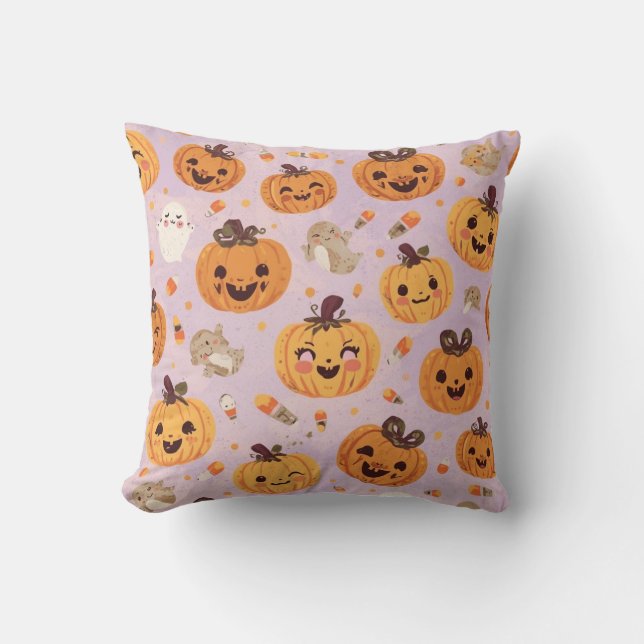 Citrouille Coussin Carré Halloween (Recto)