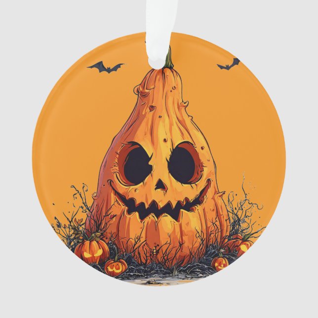 Citrouille d'affinage avec une expression de Ghoul (devant)