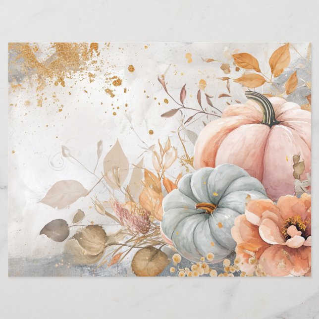 citrouille d'aquarelle chute papier motif (Devant)