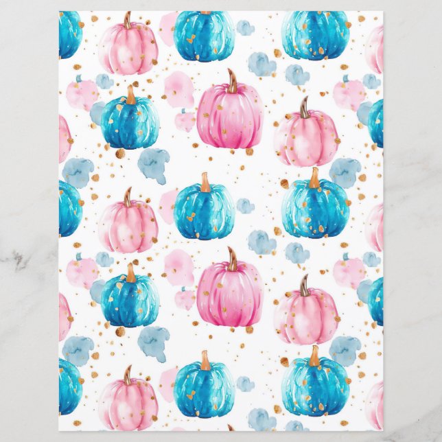 citrouille d'aquarelle chute papier motif (Devant)