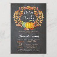 Citrouille d'automne Baby shower Invitation carte