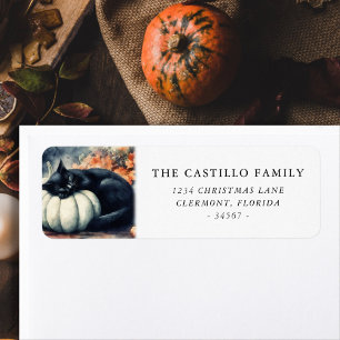 Citrouille d'automne Black Cat Adresse de retour
