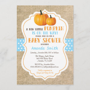 Citrouille d'automne Carte d'invitation pour Baby 