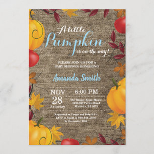Citrouille d'automne Invitation au Baby shower Bur