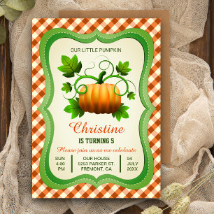 Citrouille d'automne mignon Invitation de fête d'a