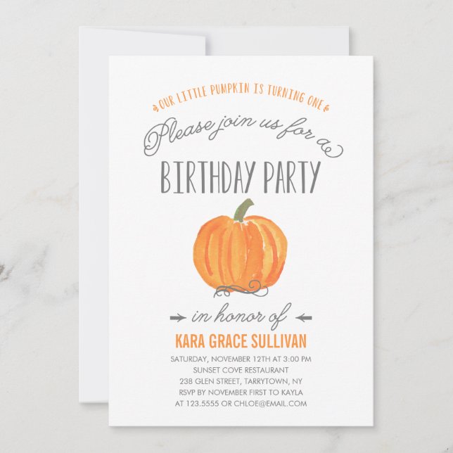 Citrouille d'automne Ombre| Invitation pour le pre (Devant)