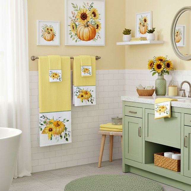 Citrouille d'automne, tournesols et verdure (Créateur téléchargé)