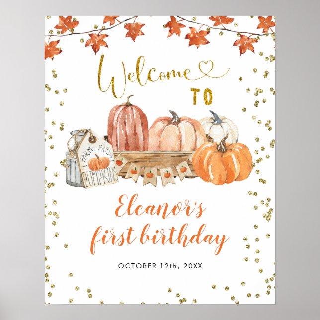Citrouille de automne Patch Anniversaire Affiche d (Devant)