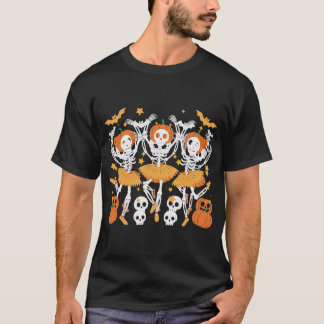 Citrouille de ballet Skeleton T-shirt Halloween - 