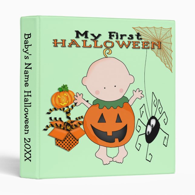 Citrouille de bébé mon ęr Halloween 1" classeur (Devant/Côté)