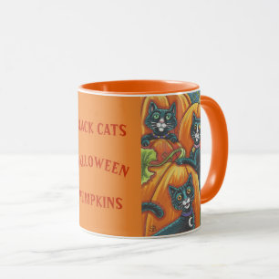 Citrouille de chats noirs Patch HALLOWEEN MUG *Per