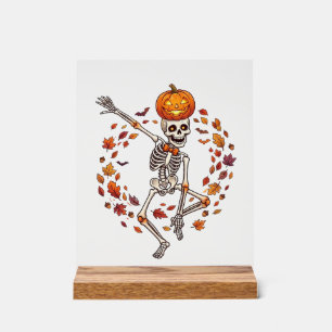 Citrouille de crâne de squelette de danse d'Hallow