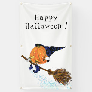 Citrouille de la sorcière de la bannière d'Hallowe