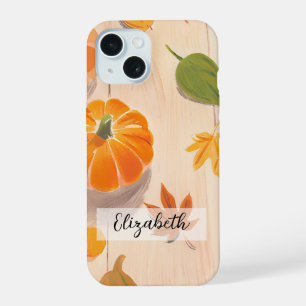 Citrouille dessinée à la main et feuilles d'automn